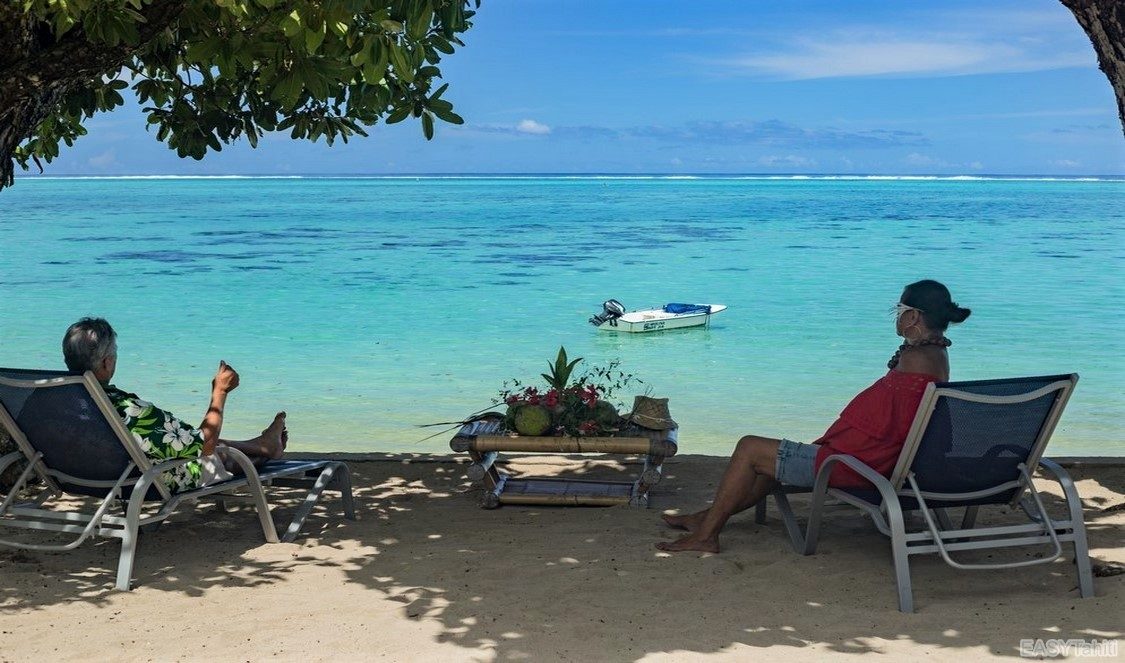 perfect quiet beach in Moorea, French Polynesia