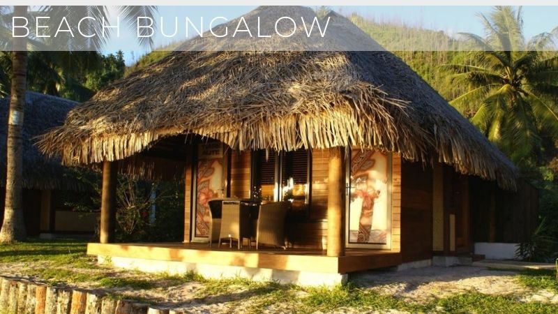 beach bungalow at Hotel Le Mahana in Huahine