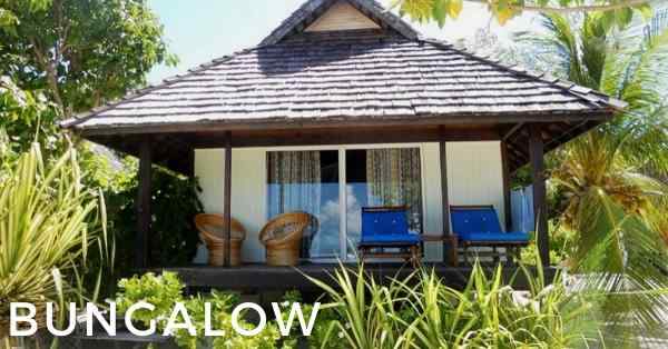 bungalow à la pension Cécile sur l'ile de Rangiroa en Polynésie