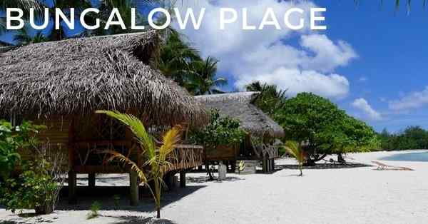 bungalow plage à la pension locale Tikehau Village sur l'ile de Tikehau en Polynésie